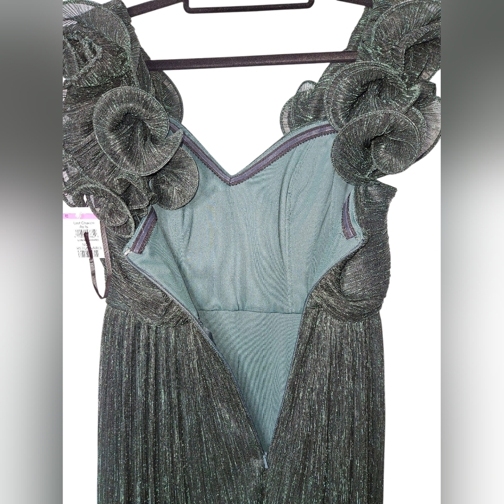 After Six Evergreen Metallic Gown, Size Small, NWOT - Picture 5 of 7